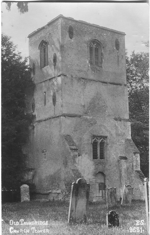 Photo of Thundridge Old Church tower, 1906